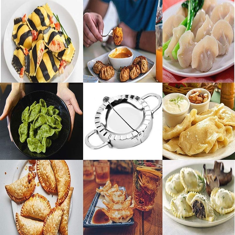 AUAM Stainless Steel Dumpling Ravioli Maker Press,AUAM 2 Pack Pierogi Mold - Wonton Mould, Easy-tool for Dumpling Wrapper Dough Stamp Cutter Pastry Pie Making (Small 3 inch,Large 3.75 inch) - Image 4
